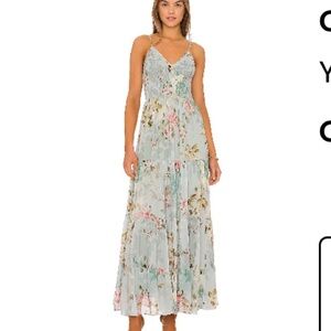 Yumi Kim Pale Blue Floral Maxi Dress